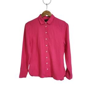 J. Crew Baird McNutt Hot Pink Irish Linen Wren Slim Fit Button Up Shirt Size 4